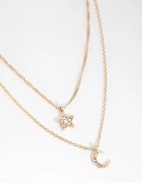 Collier doré à couches Nuit étoilée