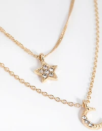Collier doré à couches Nuit étoilée