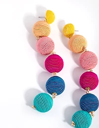 Gold Rainbow Ball Drop Earrings