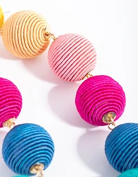 Gold Rainbow Ball Drop Earrings