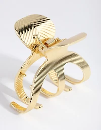 Metal Etched Detail Round Claw