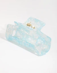 Acrylic Blue Shell Rectangle Claw Clip