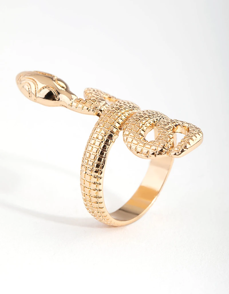 Gold Two Wrap Snake Ring