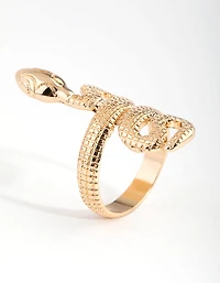 Gold Two Wrap Snake Ring
