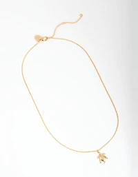 18ct Gold Plated Turtle Charm Necklace