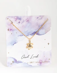 18ct Gold Plated Turtle Charm Necklace