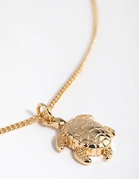 18ct Gold Plated Turtle Charm Necklace