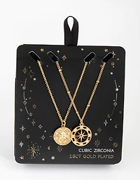 18ct Gold Plated Northern Star Necklace Set