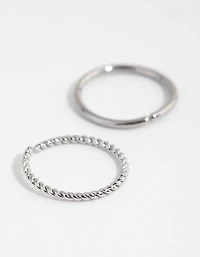 Surgical Steel Diamante Twist Nose Ring 4-Pack