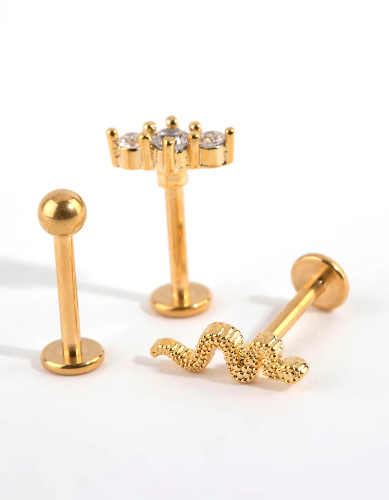 Sac à dos plat serpent en titane doré texturé