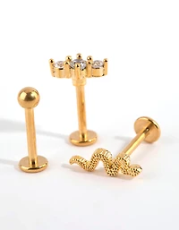 Sac à dos plat serpent en titane doré texturé