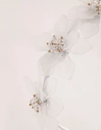 Frosted Acrylic Beaded Flower Headband
