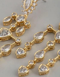 18ct Gold Plated Brass Cubic Zirconia Chandelier Drop Earrings