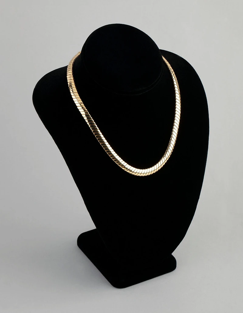 18ct Gold Plated Brass Flat Chain Necklace