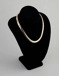 18ct Gold Plated Brass Flat Chain Necklace
