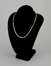 18ct Gold Plated Brass Rectangle Link Chain Necklace