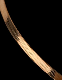 Gold Plated Sterling Silver Flat Snake Chain Necklace