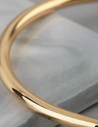 18ct Gold Plated Brass 4mm Bangle Bracelet