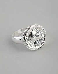 Silver Plated Brass Coin Ring