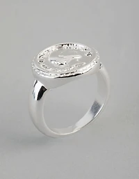 Silver Plated Brass Coin Ring