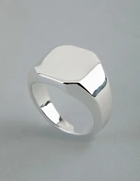 Bague octogonale octogonale plaquée argent