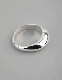 Silver Plated Brass Rounded Ring