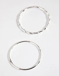 Sterling Silver Twisted & Polished Ring Set