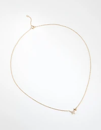 Collier papillon double pavé en argent sterling plaqué or