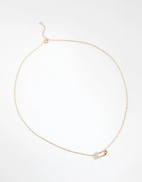 Gold Plated Sterling Silver Pave Butterfly Necklace