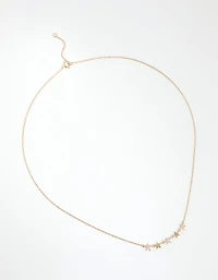 Gold Plated Sterling Silver Cubic Zirconia Starry Necklace