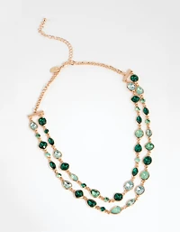 Collier en couches Green Marquise Mix