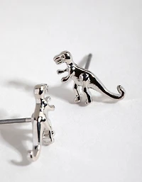 Silver T-Rex Stud Earrings