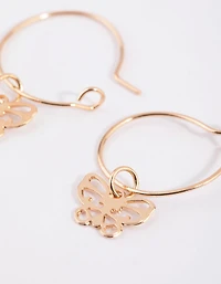 Gold Cut Out Butterfly Huggie Earrings