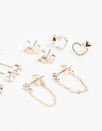 Rose Gold Sweetheart Stud Earring 12-Pack