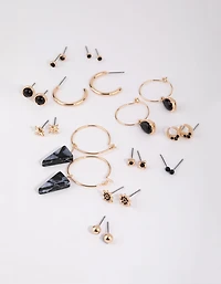 Gold Star Stud & Hoop Earring Pack