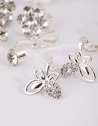 Silver Butterfly Clip-On Earring Pack