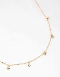 Gold Plated Mini Diamante Necklace