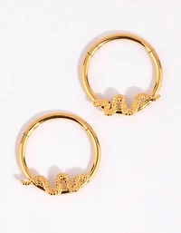 Gold Plated Surgical Steel Snake Sleeper Earrings