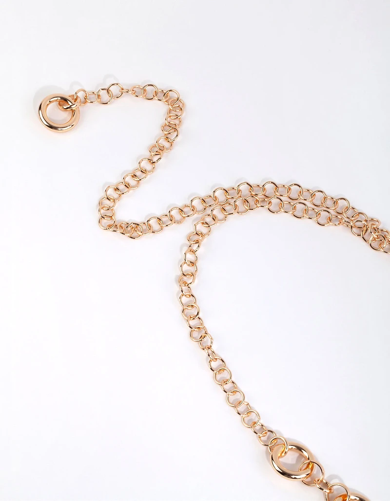 Gold Circle Detail Chain Belt