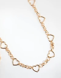 Gold Heart Double Layered Belt