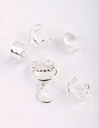 Silver Heart & Moon Ear Cuff