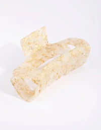 Gold Flecked Rectangular Acrylic Claw