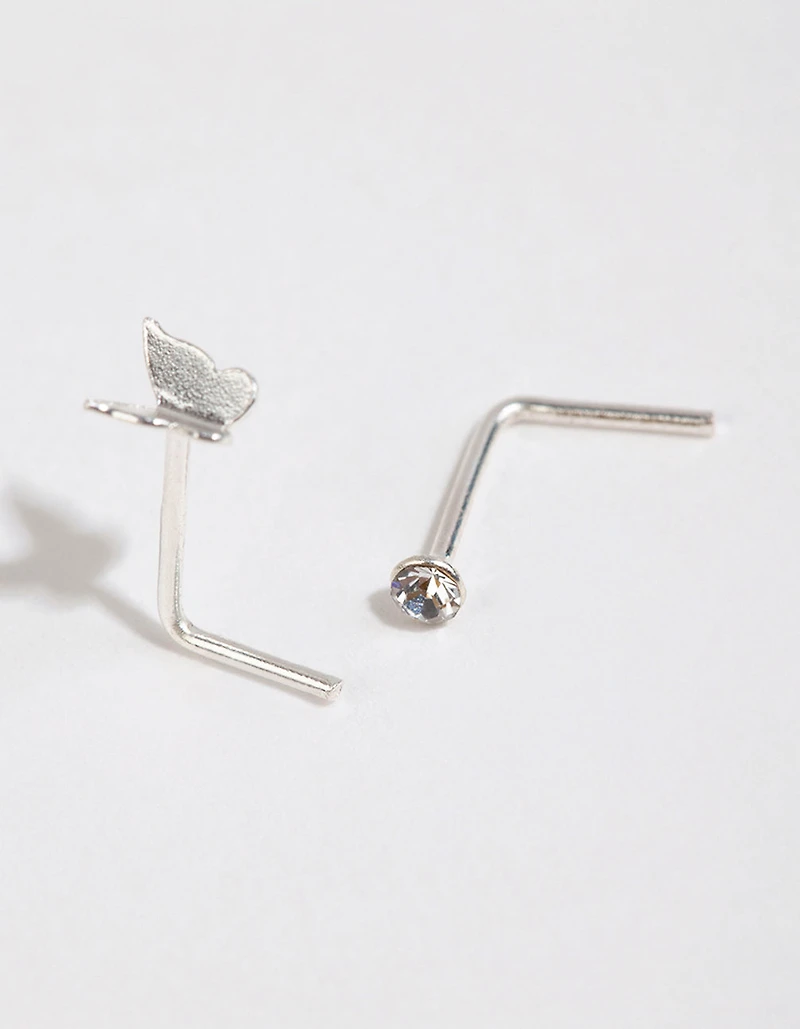 Sterling Silver Mini Butterfly Nose Studs