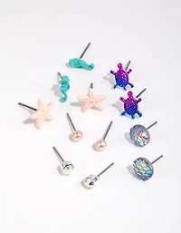 Kids Silver Under the Sea Stud Earring Pack