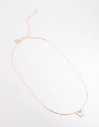 Rose Gold Butterfly Pendant Necklace