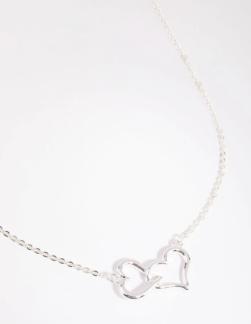 Collier de cœurs en argent entrelacé