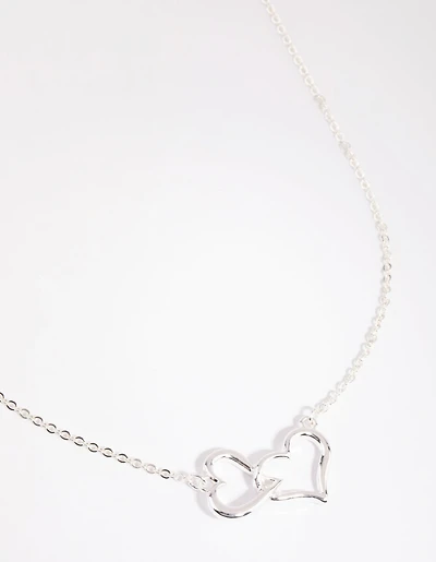 Collier de cœurs en argent entrelacé