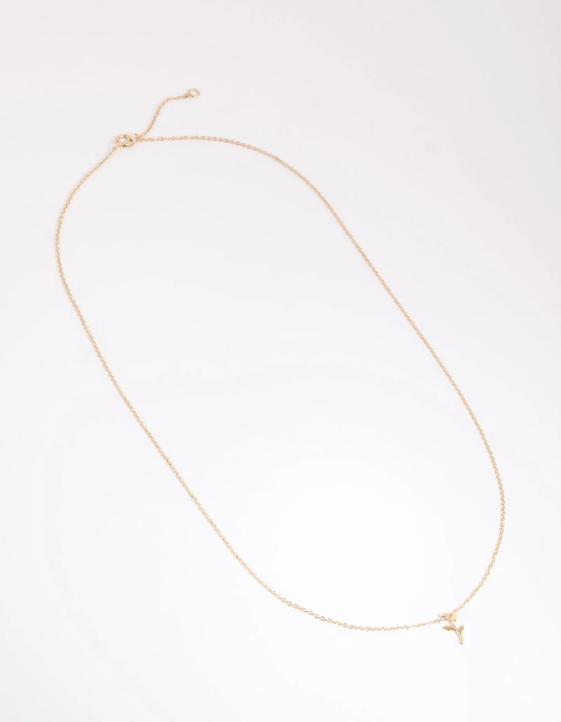 Gold Plated Sterling Silver Rose Necklace