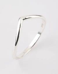 Sterling Silver Midi V Ring