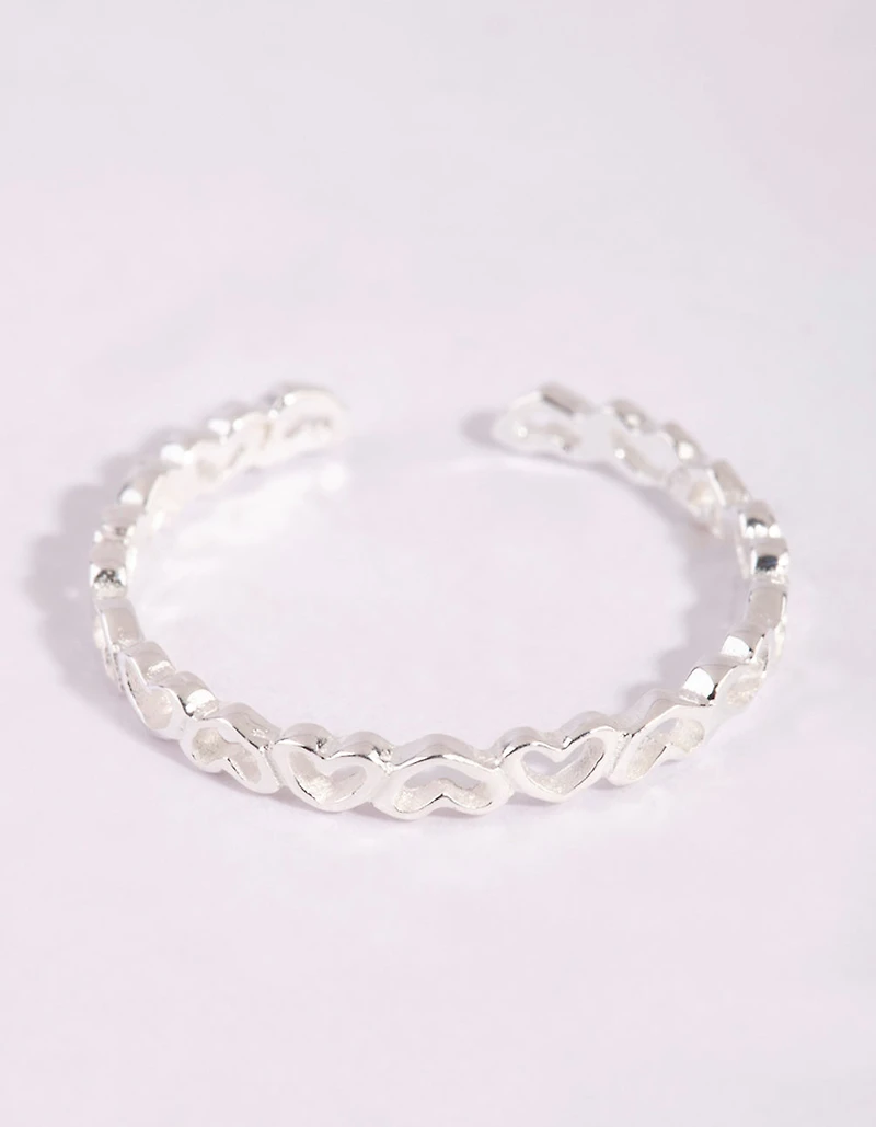 Sterling Silver Heart Band Ring